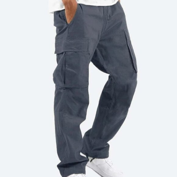 Dark Grey Mens Cargo Pants - Picture 1 of 4